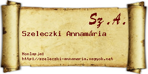Szeleczki Annamária névjegykártya